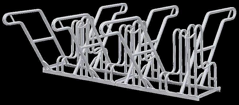 Fahrradständer RIVERSIDE, doppelseitig, 6 Stellplätze, 6 Anlehnbügel