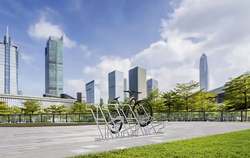 Fahrradständer NORWALK, einseitig, 4 Stellplätze, 4 Anlehnbügel