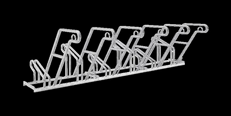 Fahrradständer NORWALK, einseitig, 6 Stellplätze, 6 Anlehnbügel