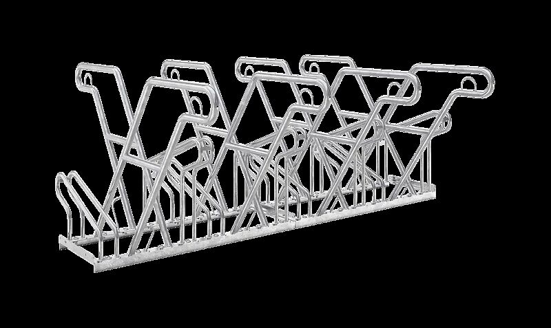 Fahrradständer NORWALK, doppelseitig, 8 Stellplätze, 8 Anlehnbügel