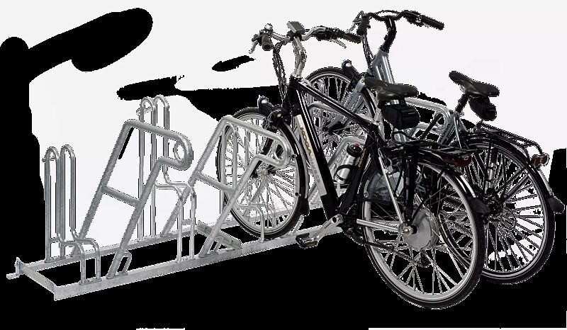 Fahrradständer MODESTA mit Anlehnbügel, einseitig, 4 Stellplätze, feuerverzinkt