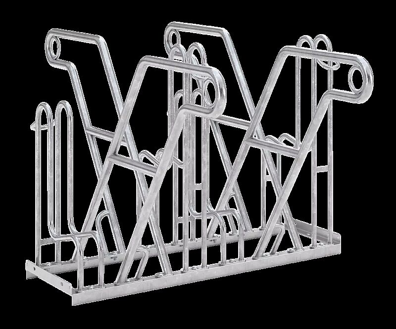 Fahrradständer MODESTA doppelseitig, 4 Stellplätze, 4 Anlehnbügel