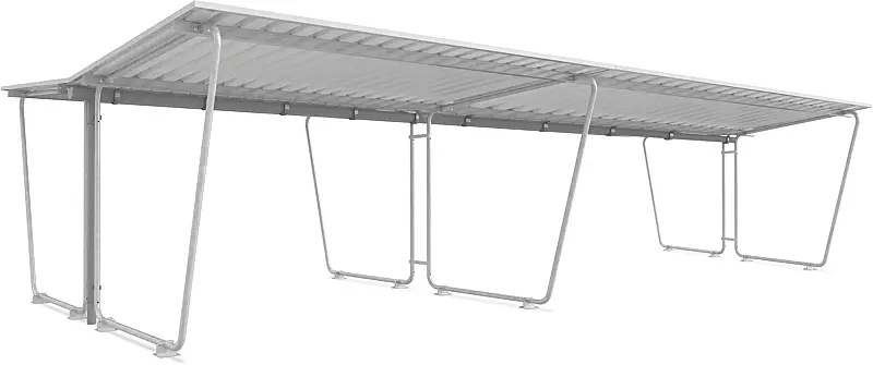 Fahrradüberdachung INDUS mit Trogdach, Dachbreite x Dachtiefe 9150 mm x 4660 mm, Stahlkonstruktion feuerverzinkt