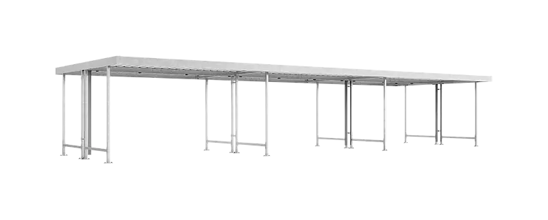 Fahrradüberdachung ARIES, Dachbreite x Dachtiefe 12990 mm x 4400 mm, doppelseitig, ohne Rück- und Seitenwände, Stahlkonstruktion feuerverzinkt