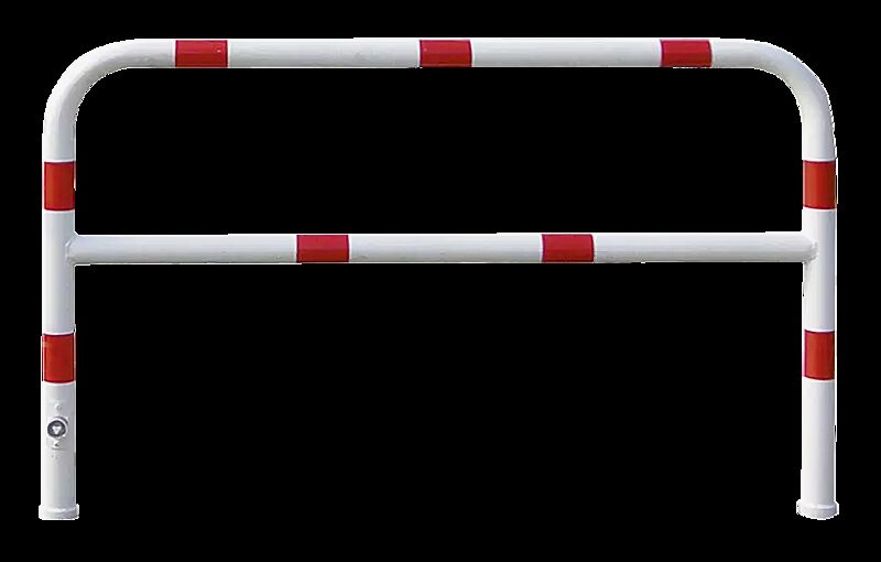 Sperrzaun VIHTI mit Knieholm, feuerverzinkt und weiß pulverbeschichtet mit roten Reflexstreifen