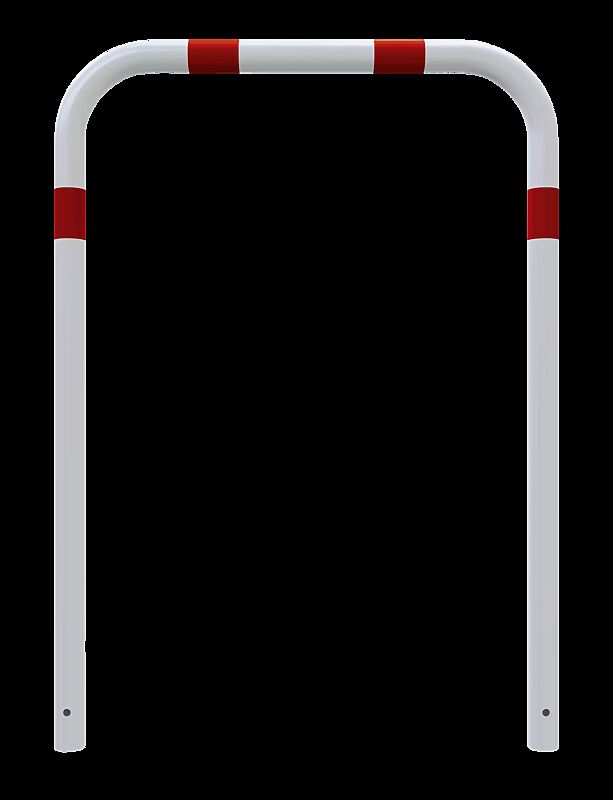 Sperrzaun VIHTI ohne Knieholm, Sperrbreite 1,0 m, zum Einbetonieren, feuerverzinkt und weiß pulverbeschichtet mit roten Reflexstreifen