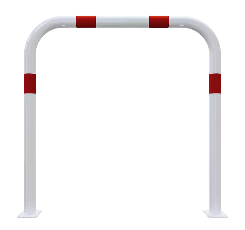 Sperrzaun VIHTI ohne Knieholm, Sperrbreite 1,0 m, zum Aufdübeln, feuerverzinkt und weiß pulverbeschichtet mit roten Reflexstreifen