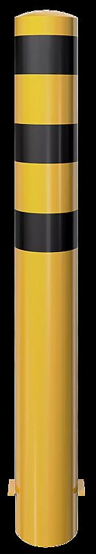 Rammschutzpoller GENAS zum Einbetonieren, Ø 193 mm, in gelb mit schwarzen Reflexstreifen