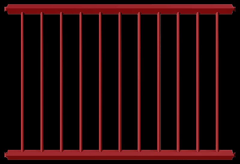 Gittergeländer MANOM, Breite 1500 mm, in rot