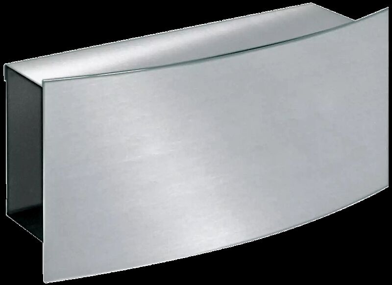 Zeitungsfach DINAN mit Vollblechblende Kasten aus Edelstahl, Blende aus Edelstahl