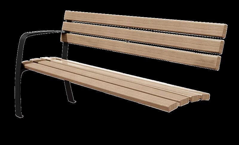 Seniorenbank CASERTA mit Rückenlehne und Armlehne, mit Hartholzbelattung, unbehandelt, Anbau-Modul