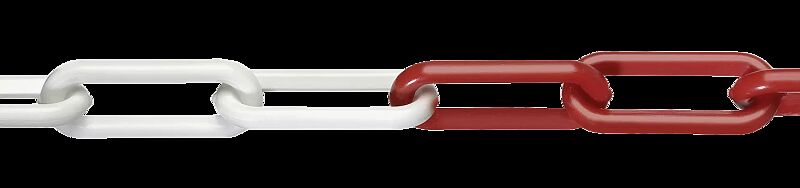 Absperrkette aus Stahl, in rot-weiß