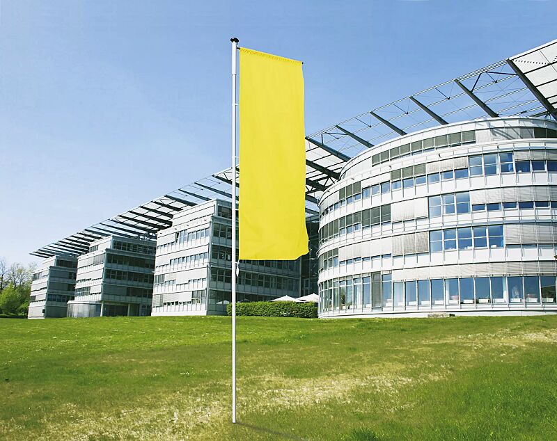 Zylindrischer Aluminium-Fahnenmast VARIATION mit Ausleger