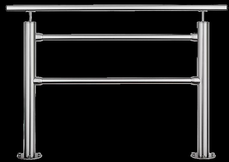 Geländersystem BORVO mit Handlauf, mit Flachkopf, 1 m, zum Aufdübeln