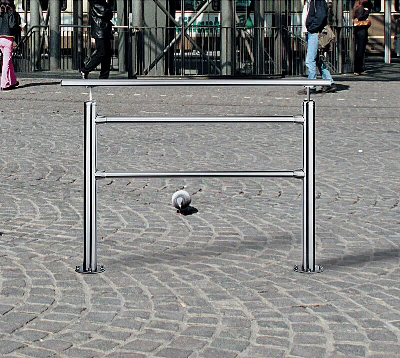 Geländersystem BORVO mit Handlauf, mit Flachkopf, 1 m, zum Aufdübeln