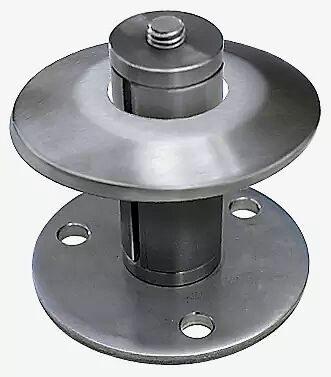 Fußplatte zum Aufdübeln mit Abdeckrosette - aus Edelstahl