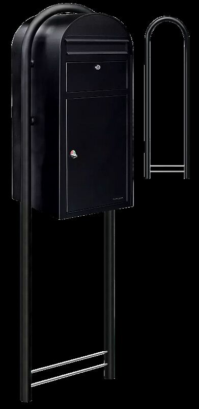 Brief- und Paketkasten BOBI CARGO zum Einbetonieren, in RAL 9005 tiefschwarz