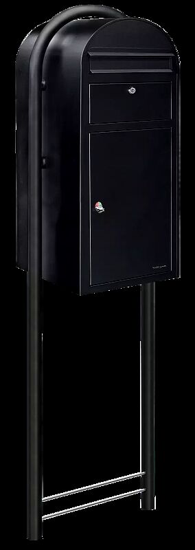 Brief- und Paketkasten BOBI CARGO zum Einbetonieren, in RAL 9005 tiefschwarz