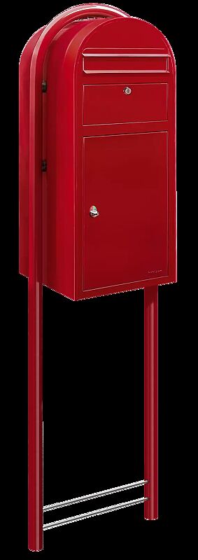 Brief- und Paketkasten BOBI CARGO zum Einbetonieren, in RAL 3001 signalrot