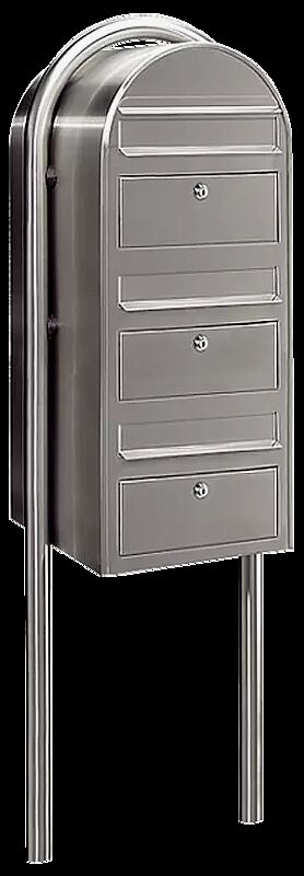 Briefkasten BOBI TRIO aus Edelstahl V2A, geschliffen Korn 180