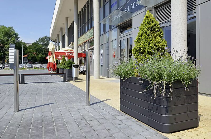 Pflanzbehälter VEGA, rechteckig, in graphit