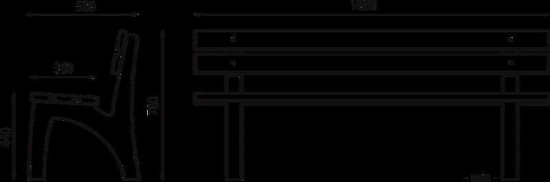 Sitzbank KOBE mit Rückenlehne