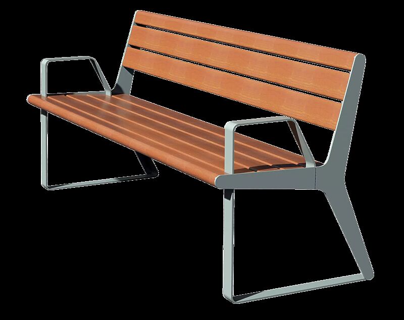 Sitzbank FLOWING mit Rückenlehne und Armlehnen