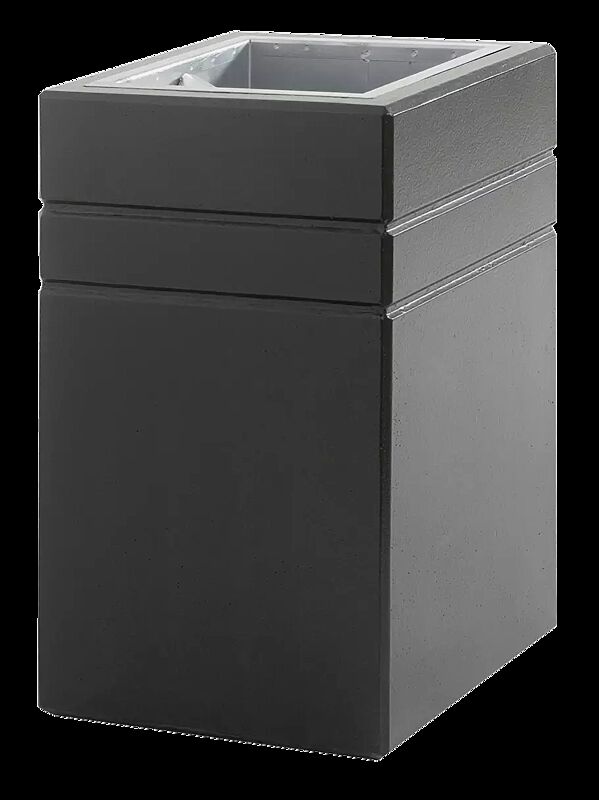 Abfallbehälter BRNO ohne Schutzdach, Beton beschichtet in graphit