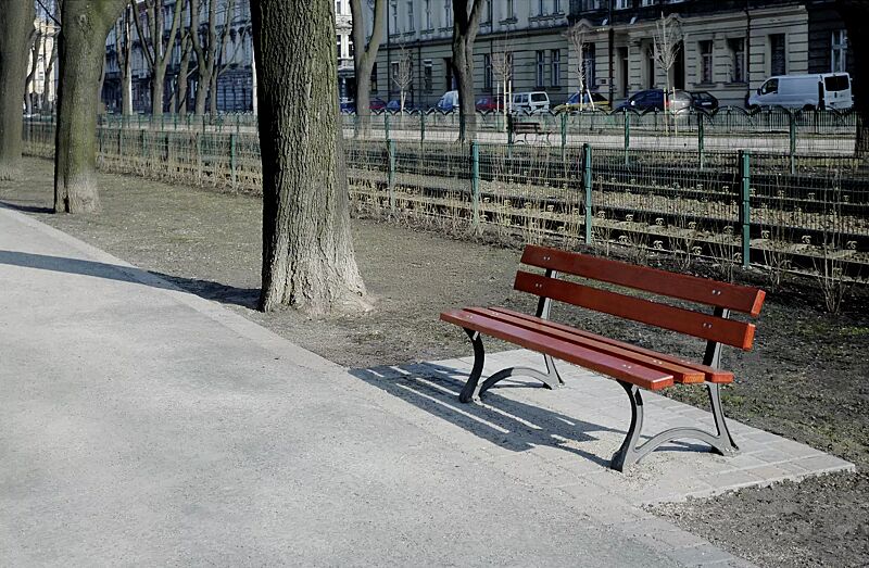 Sitzbank OSLO, Stahlteile in RAL 7021 schwarzgrau