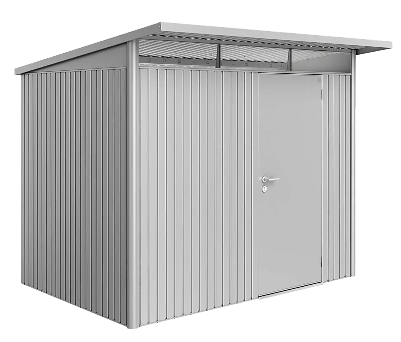 Gerätehaus AVANTGARDE®, Größe 5, in silber-metallic, mit Einflügeltür