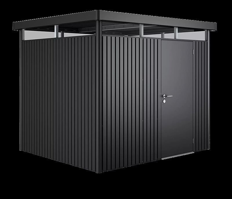 Gerätehaus HighLine®, Modell 3 in dunkelgrau-metallic, mit Einflügeltür
