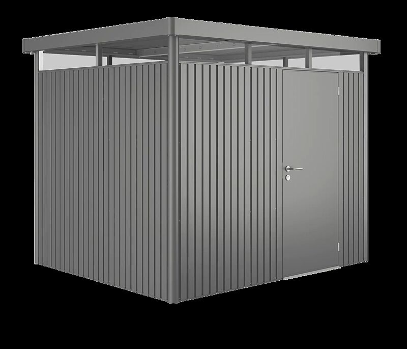 Gerätehaus HighLine®, Modell 3 in quarzgrau-metallic, mit Einflügeltür