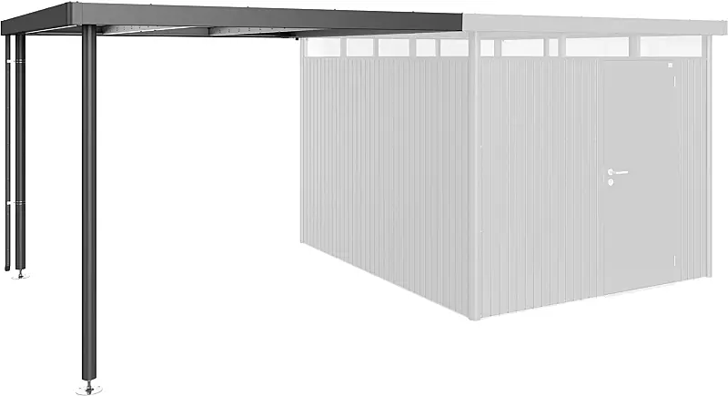 Seitendach für Gerätehaus HighLine®, Modell 5 in dunkelgrau-metallic