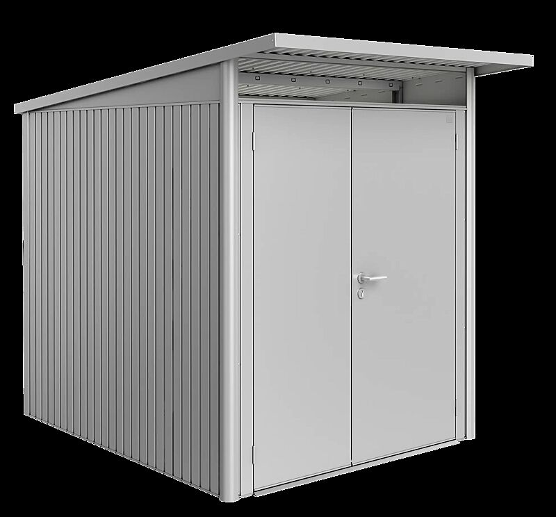 Gerätehaus AVANTGARDE®, Größe 2, in silber-metallic, mit Doppelflügeltür