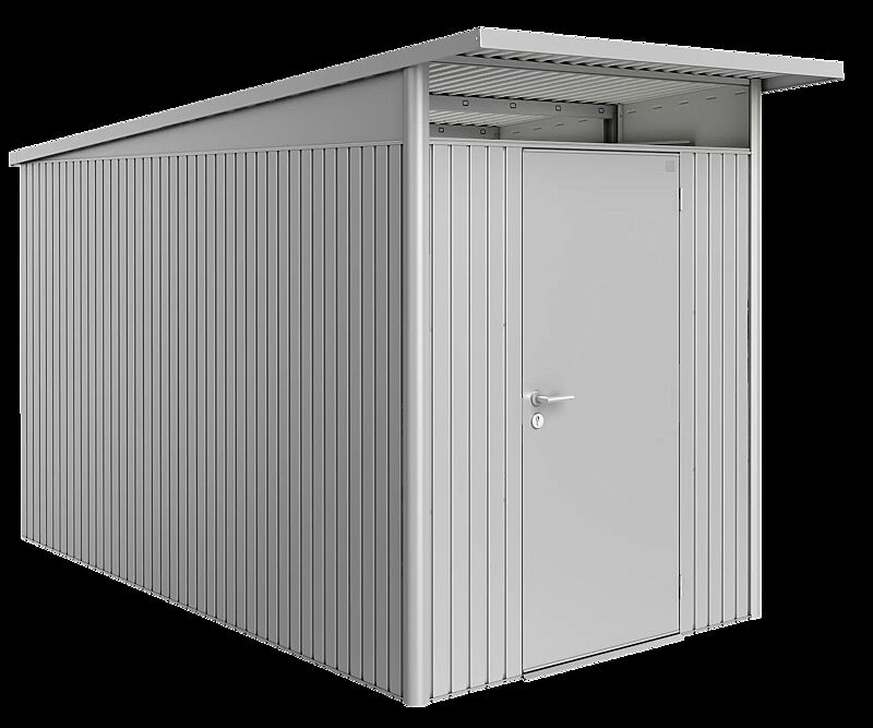 Gerätehaus AVANTGARDE®, Größe 4, in silber-metallic, mit Einflügeltür