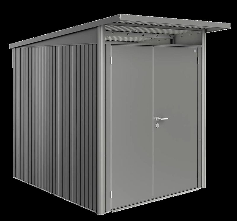 Gerätehaus AVANTGARDE®, Größe 2, in quarzgrau-metallic, mit Doppelflügeltür