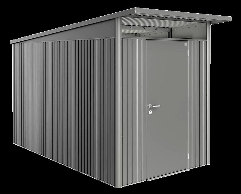 Gerätehaus AVANTGARDE®, Größe 4, in quarzgrau-metallic, mit Einflügeltür