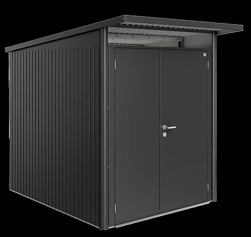 Gerätehaus AVANTGARDE®, Größe 2, in dunkelgrau-metallic, mit Doppelflügeltür