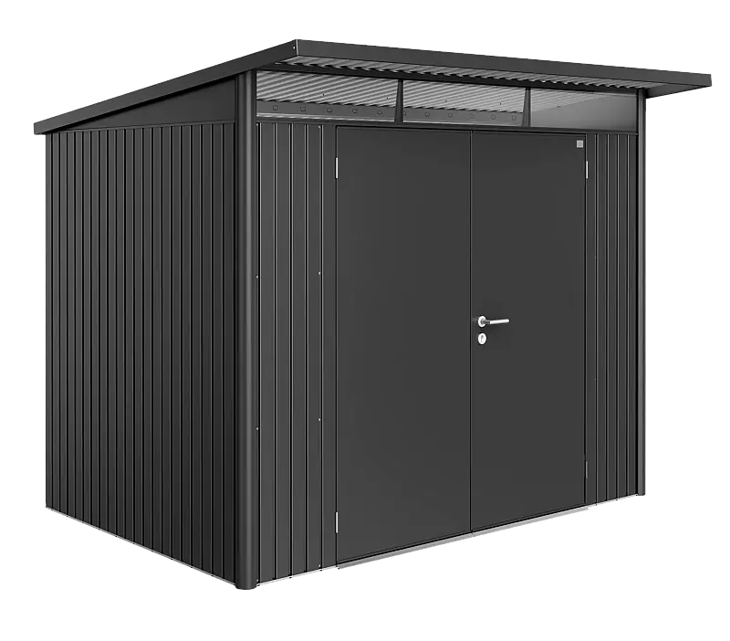 Gerätehaus AVANTGARDE®, Größe 5, in dunkelgrau-metallic, mit Doppelflügeltür