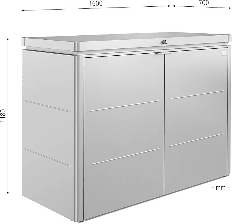 Müllbehälterschrank HIGHBOARD - Modell 160 Farbe: dunkelgrau-metallic