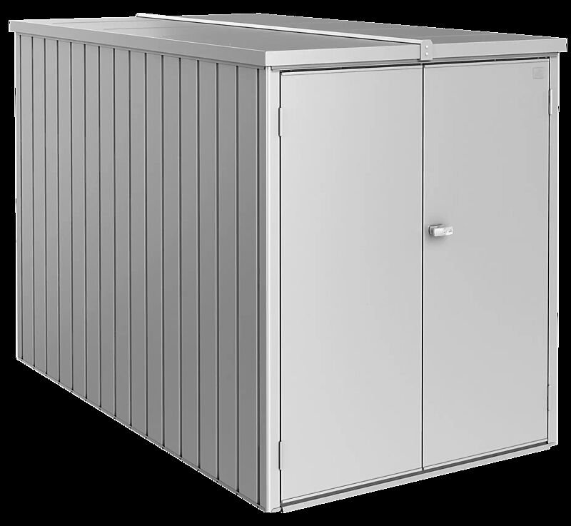 Minigarage AUSTRIA, feuerverzinkt und polyamid-einbrennlackiert in silber-metallic