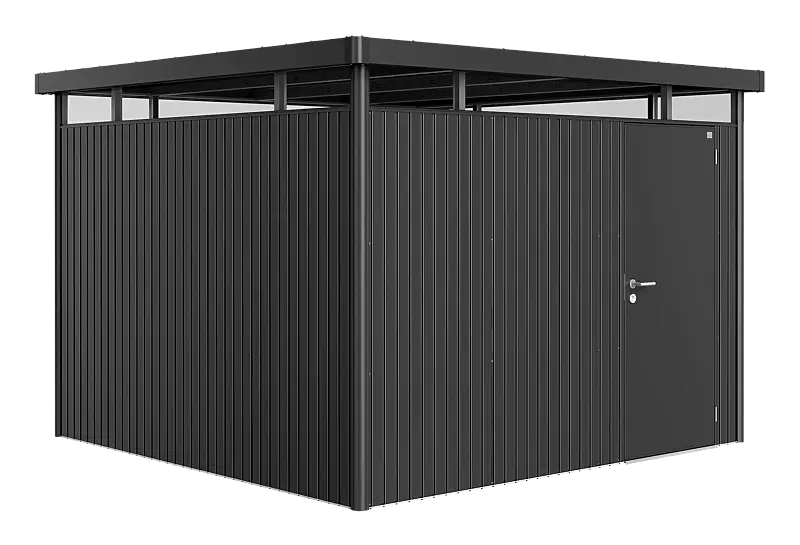 Gerätehaus HighLine®, Modell H6 in dunkelgrau-metallic, mit Einflügeltür