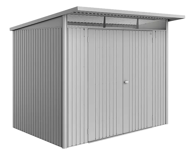 Gerätehaus AVANTGARDE®ECO, Größe A5, silber-metallic, mit Doppelflügeltür