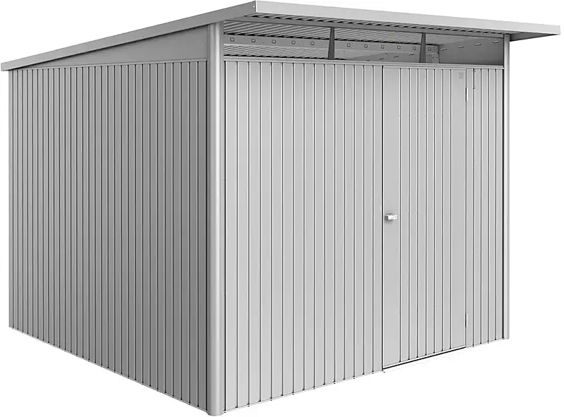 Gerätehaus AVANTGARDE®ECO, Größe A7, in silber-metallic, mit Einflügeltür