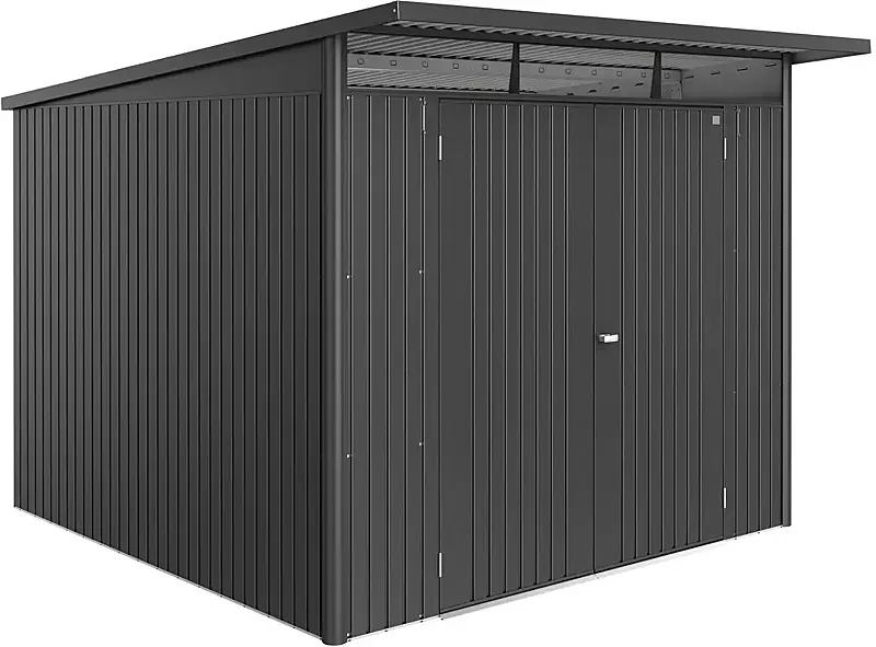 Gerätehaus AVANTGARDE®ECO, Größe A7, dunkelgrau-metallic, mit Doppelflügeltür