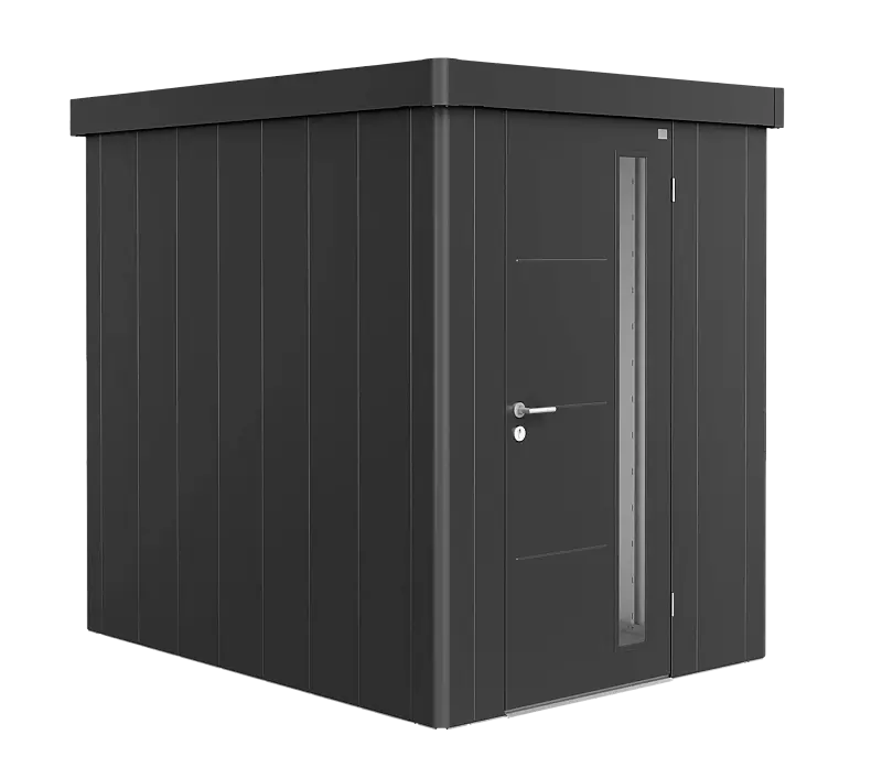 Gerätehaus NEO, Modell 2A, in dunkelgrau-metallic, mit Einflügeltür