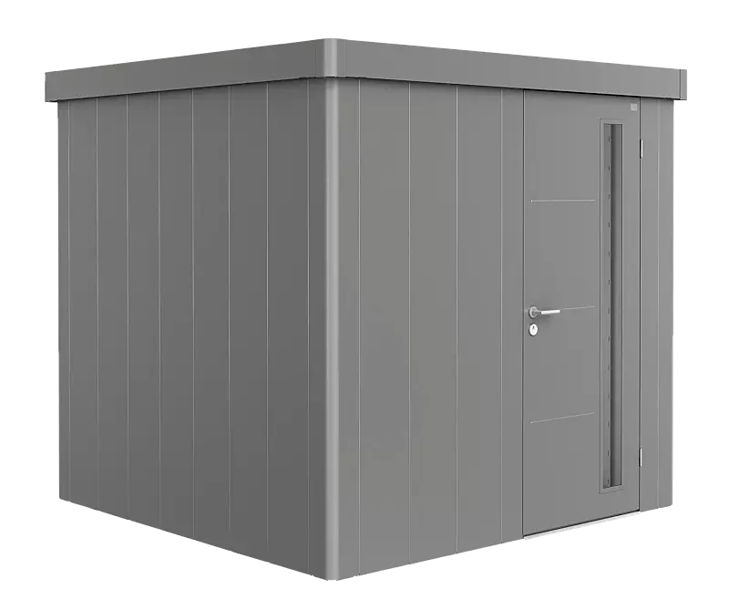 Gerätehaus NEO, Modell 2B, in quarzgrau-metallic, mit Einflügeltür