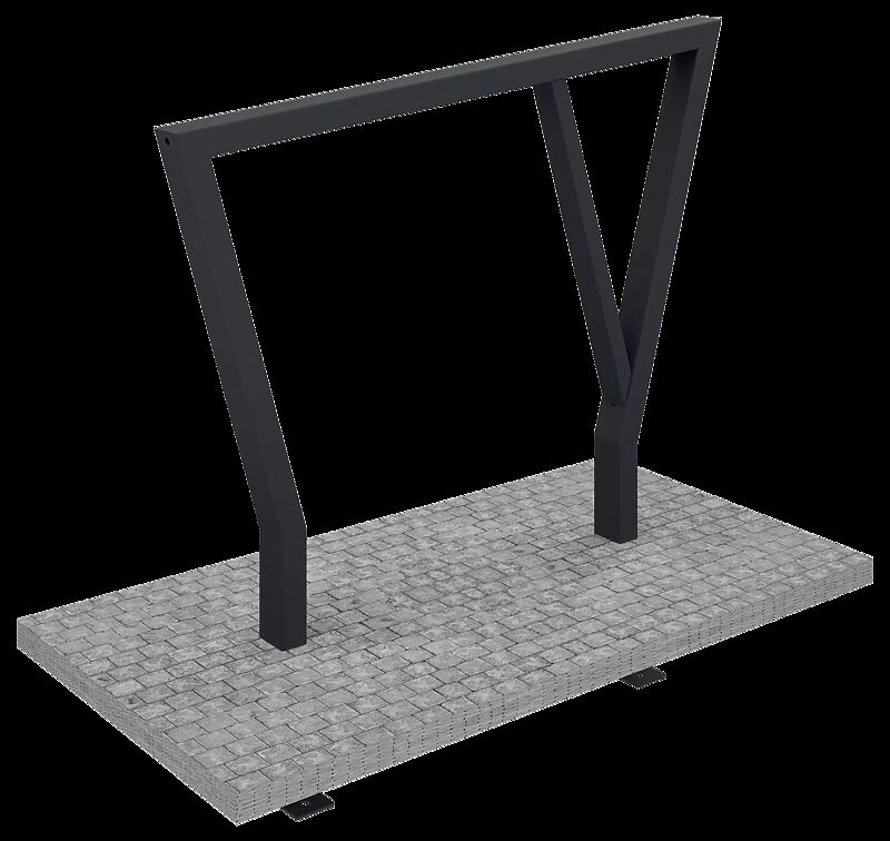 Anlehnbügel TAURI zum Aufdübeln -200 mm, in RAL 7016 anthrazitgrau