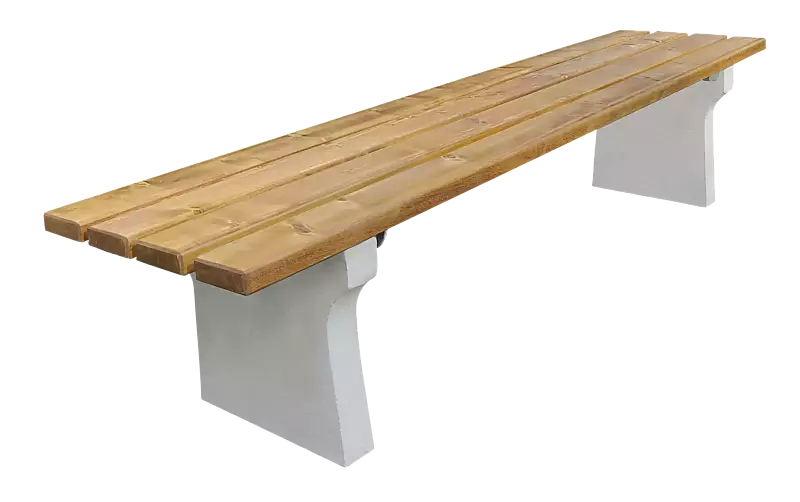 Sitzbank SICILIA ohne Rückenlehne, mit Fichtenholzbelattung, lasiert
