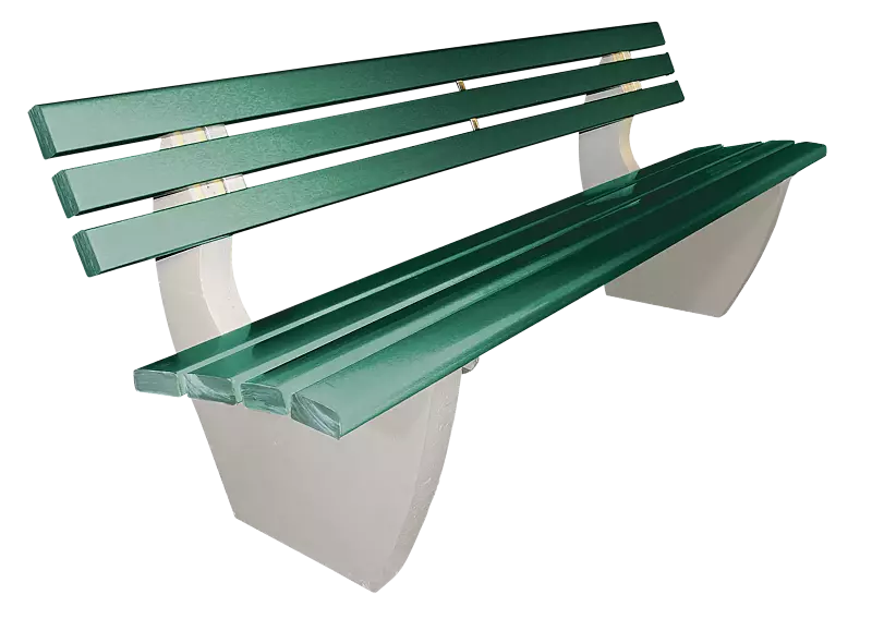 Sitzbank GENOVA, mit Recycling-Kunststoffbelattung, in grün ähnlich RAL 6005